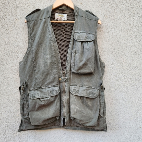 Cabela's Other - Vintage Cabelas Fishing Vest Mens Medium Khaki Hunting Pockets Outdoors Tactical